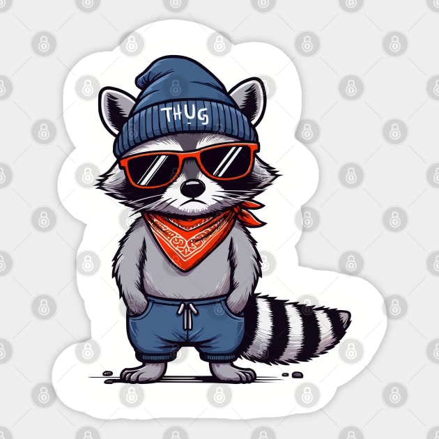 Thug raccoon Life Sticker by fikriamrullah